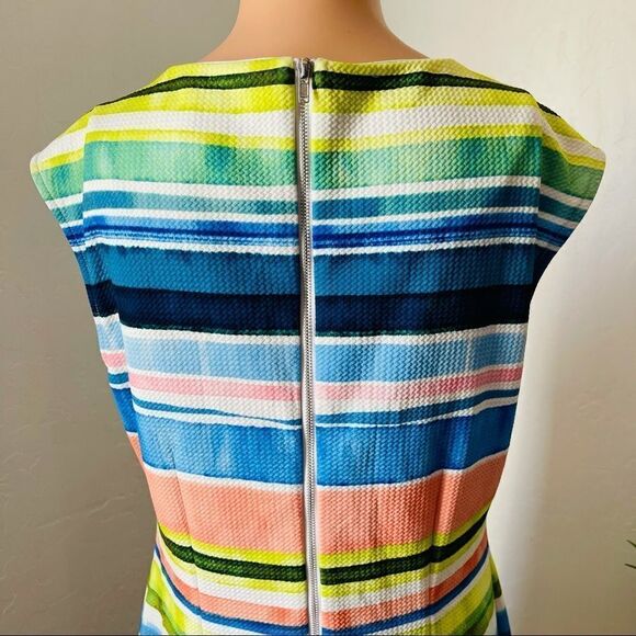 Beige by eci Multicolor Stripe Sheath Dress MEDIUM - Picture 6 of 9